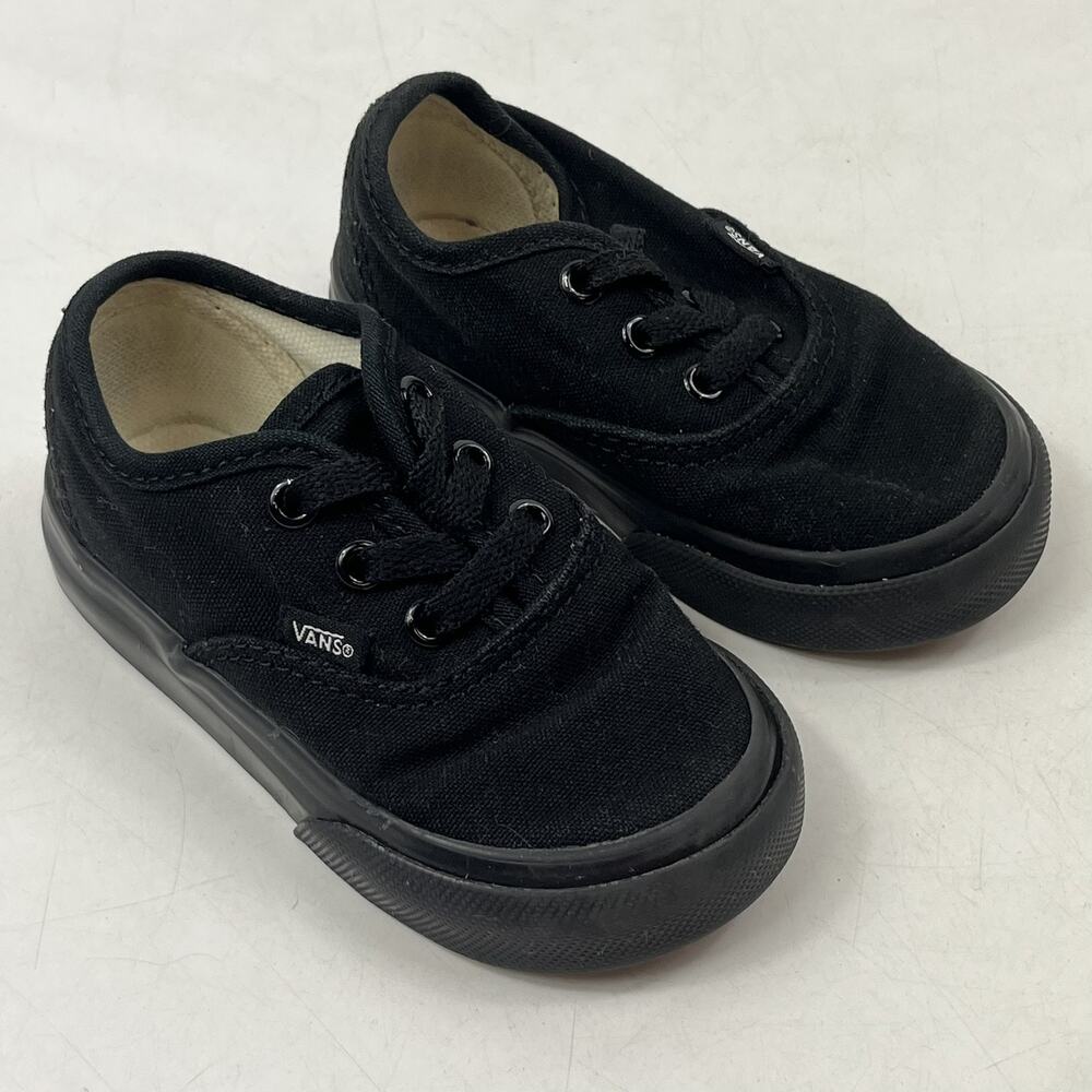 Vans Authentic Sneakers Toddler Size 5 All Black Canvas Low Top Skate Shoes